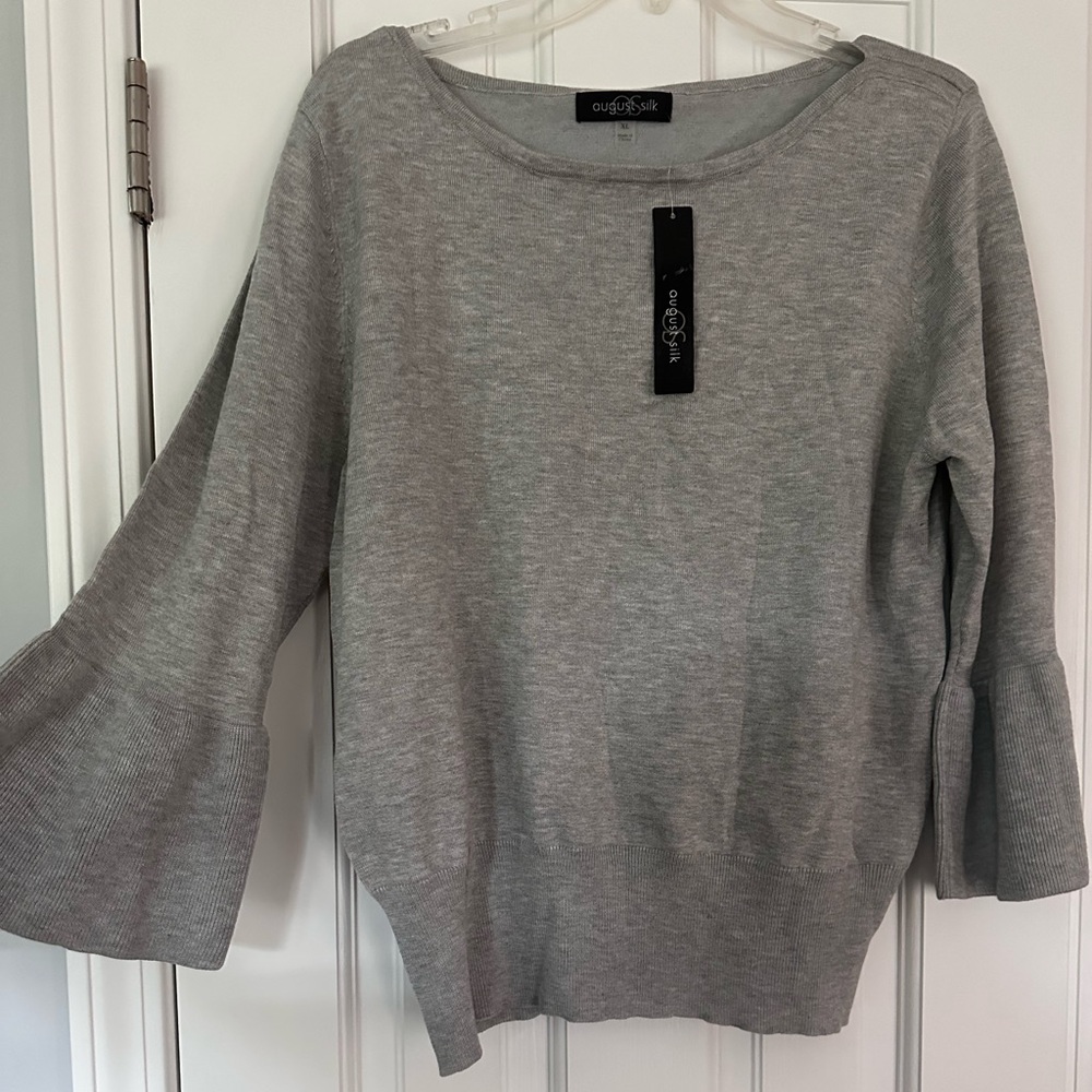August Silk Bell Sleeve Sweater NWT
